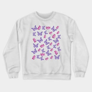 Butterfly Pattern - Purple Coloured Crewneck Sweatshirt